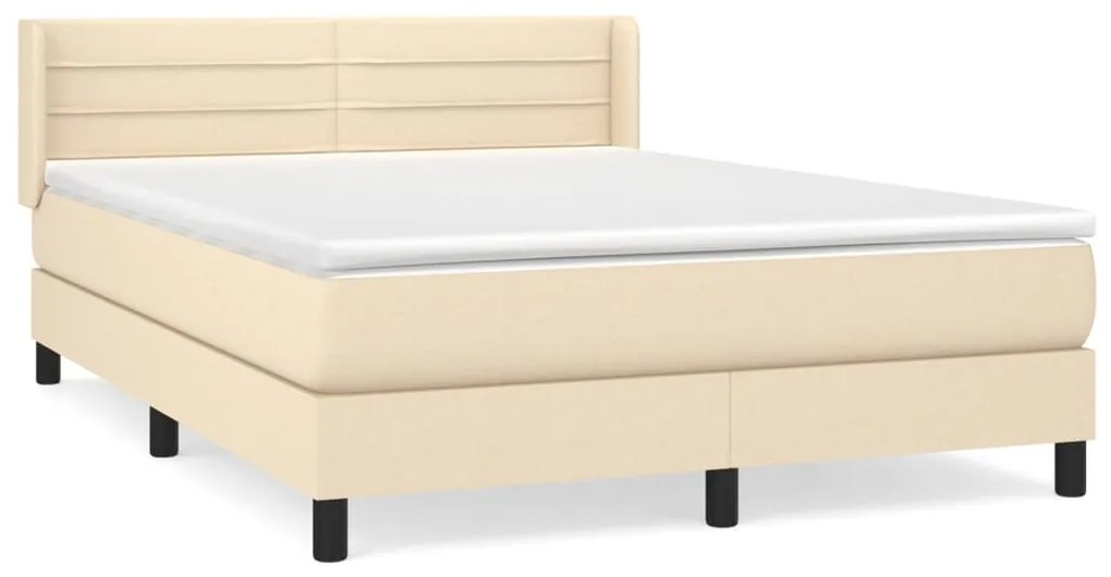 ΚΡΕΒΑΤΙ BOXSPRING ΜΕ ΣΤΡΩΜΑ ΚΡΕΜ 140X200 ΕΚ. ΥΦΑΣΜΑΤΙΝΟ 3129798