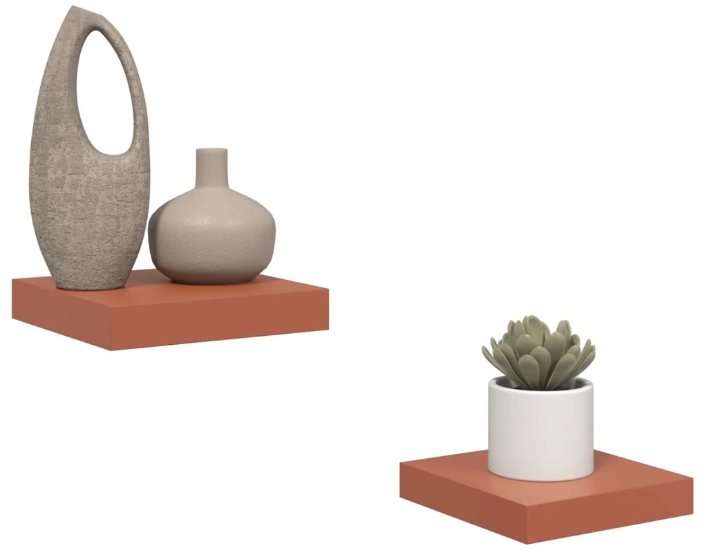 vidaXL Ράφι Τοίχου 2 pcs Κόκκινο 23 x 23,5 x 4 εκ Επεξεργασμένο ξύλο