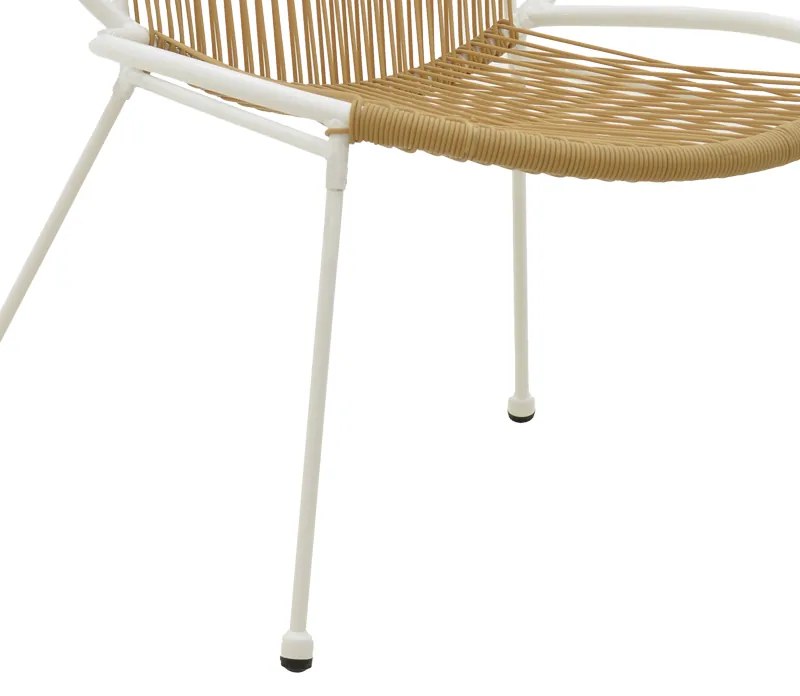 Καρέκλα Dapper pakoworld λευκό μέταλλο-pe φυσικό 64.5x74.5x76εκ