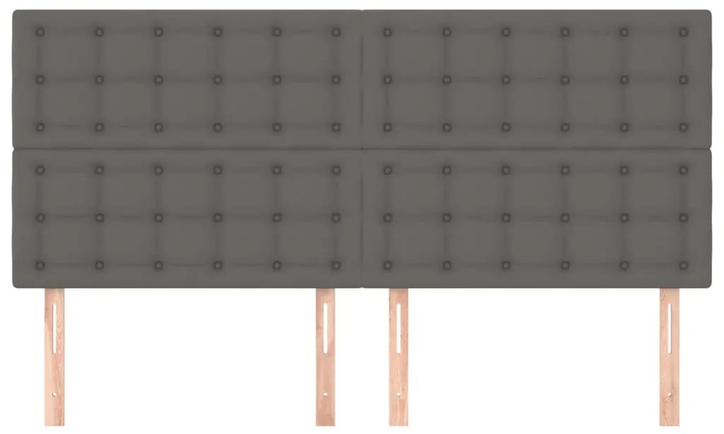 vidaXL Κεφαλάρι Κρεβατιού Γκρι 200x5x118/128 εκ. από Συνθετικό Δέρμα