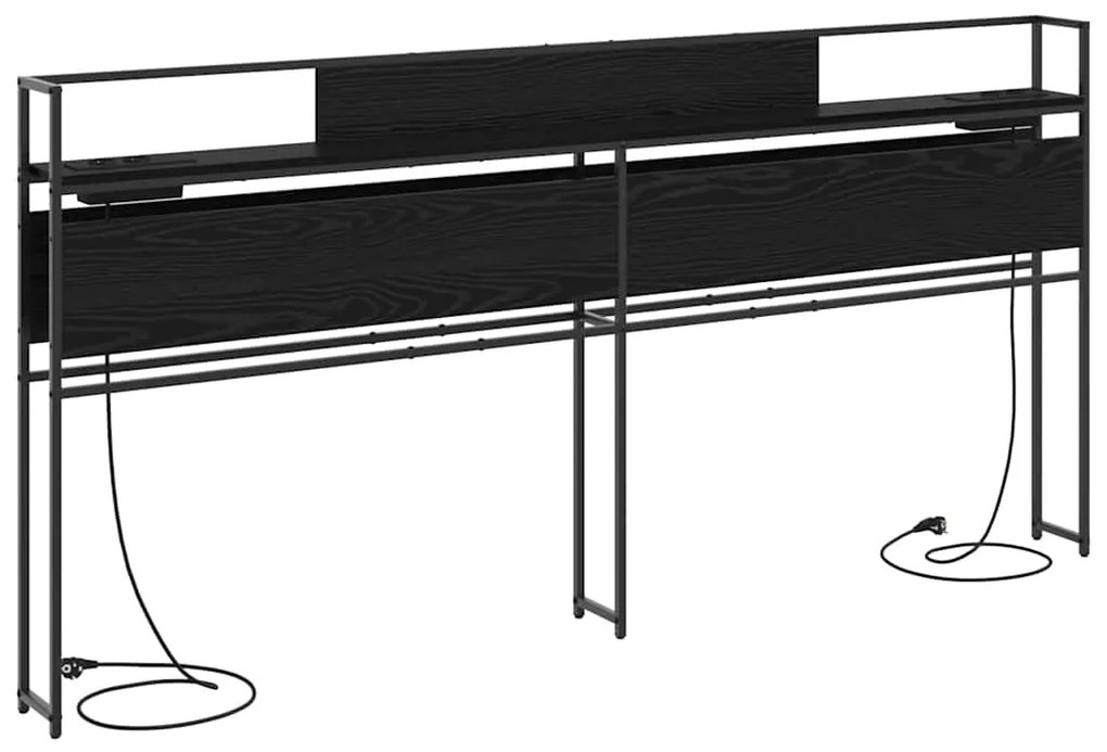 vidaXL Κεφαλάρι Αποθήκης Μαύρη δρυς 180 cm Επεξεργασμένο ξύλο