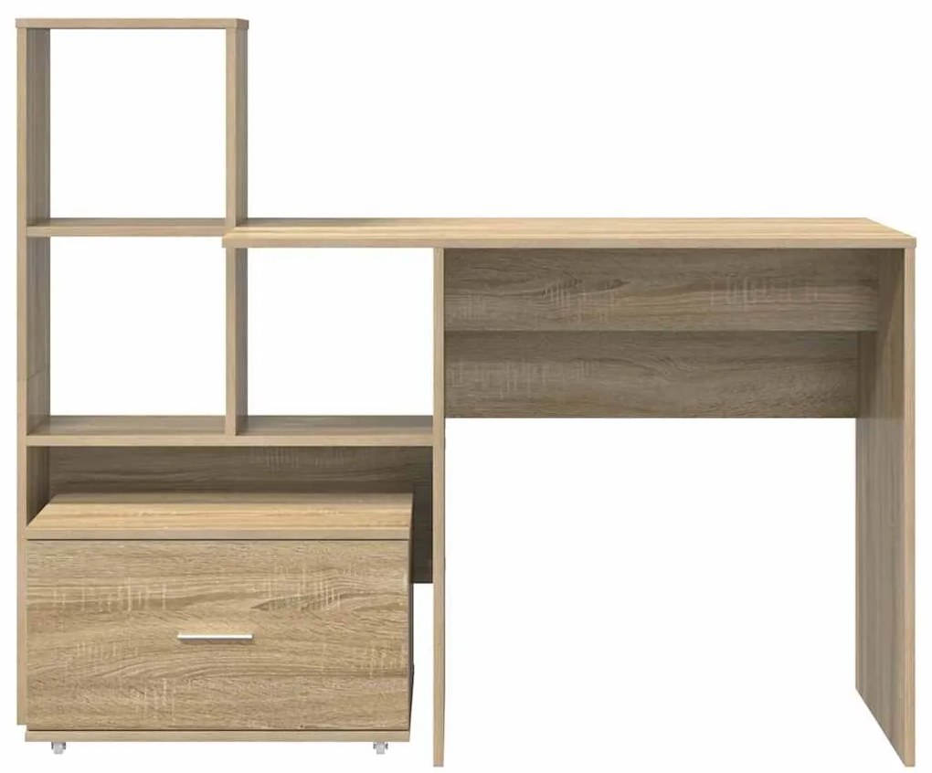 vidaXL Γραφείο Sonoma Δρυς 131.5 x 50 x 106.5 εκ. Επεξεργασμένο ξύλο