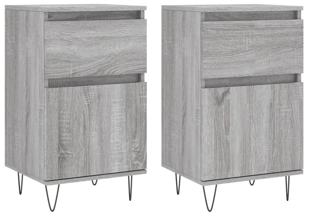 vidaXL Ντουλάπια 2 τεμ. Γκρι Sonoma 40x35x70 εκ. Επεξεργασμένο Ξύλο