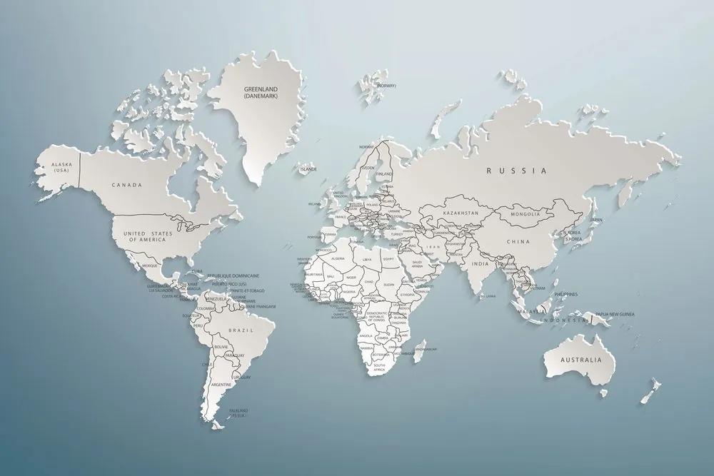 Εικόνα του παγκόσμιου χάρτη σε πρωτότυπο σχέδιο - 90x60