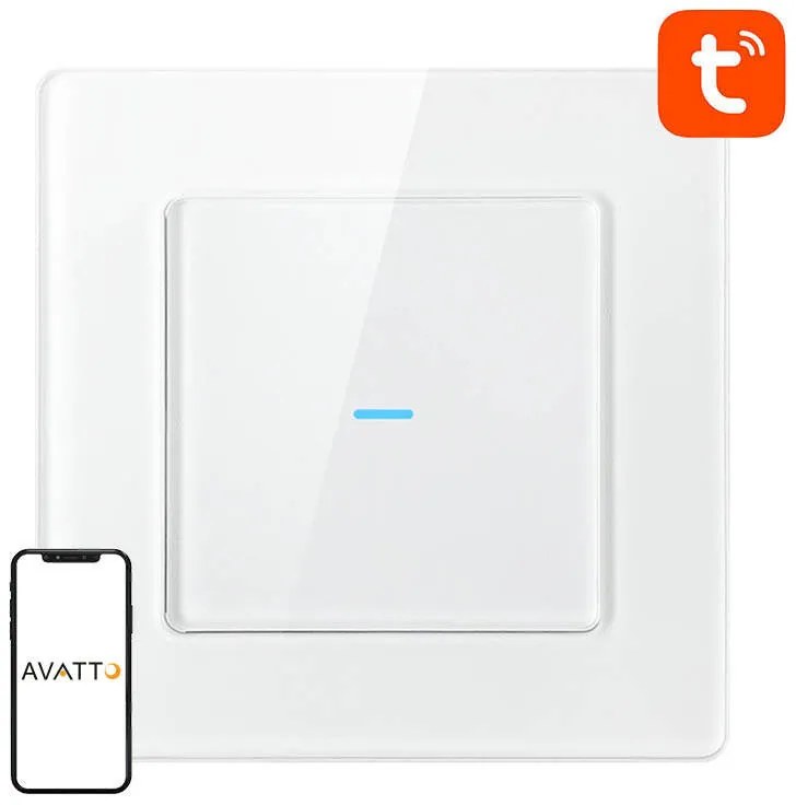 Avatto Έξυπνος Διακόπτης Χωνευτός WiFi N-TS10-W1 (1 κουμπί) TUYA (Λευκό)