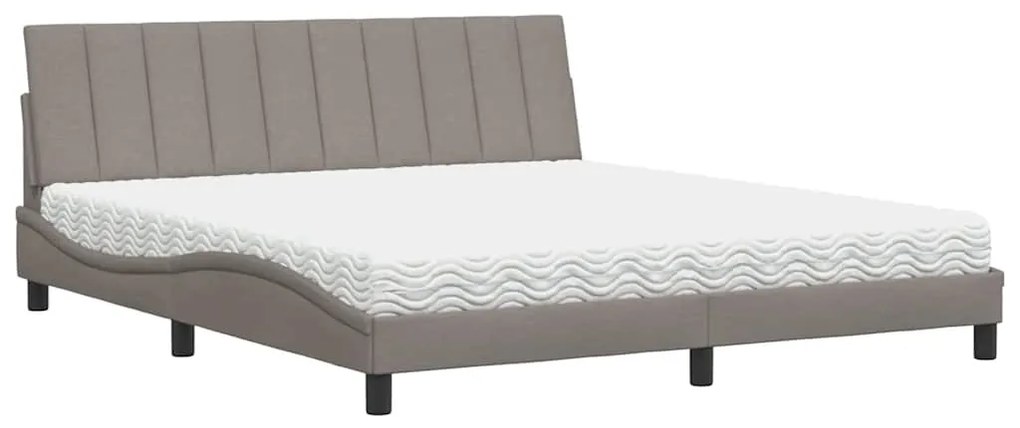vidaXL Κρεβάτι Taupe 180x200 εκ. Υφασμάτινο