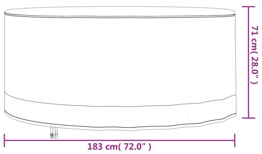 Καλύμματα Επίπλων Κήπου 2 τεμ. 183 x 71 εκ. 600D Ύφασμα Oxford - Μπεζ