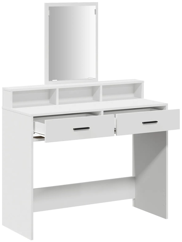 vidaXL Τραπεζάκι Μακιγιάζ με Συρτάρια Λευκό 100x41x140 εκ.