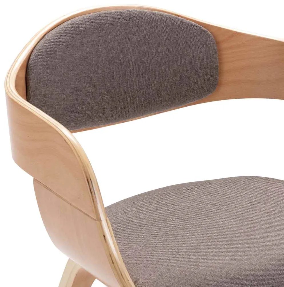 vidaXL Καρέκλες Τραπεζαρίας 2 τεμ. από Λυγισμένο Ξύλο / Taupe Ύφασμα