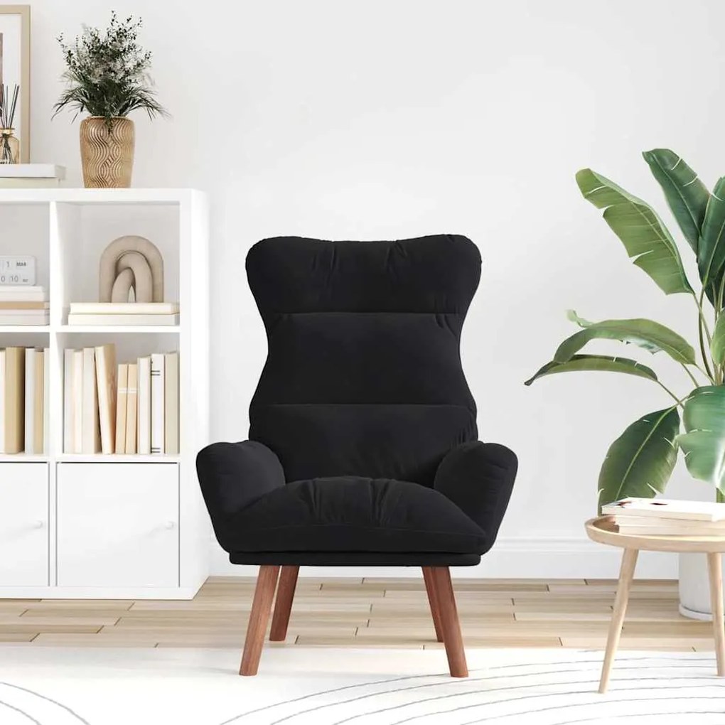 vidaXL Χαλαρωτική Πολυθρόνα Μαύρο 69 x 74 x 93 εκ. Βελούδο