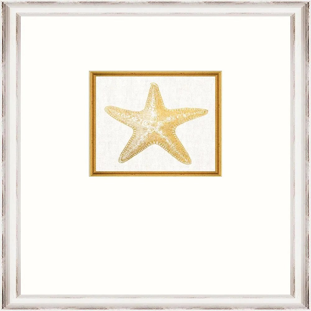 Κάδρο Starfish Fa13367 35X45Cm White-Gold Mindthegap Κάθετοι Wood