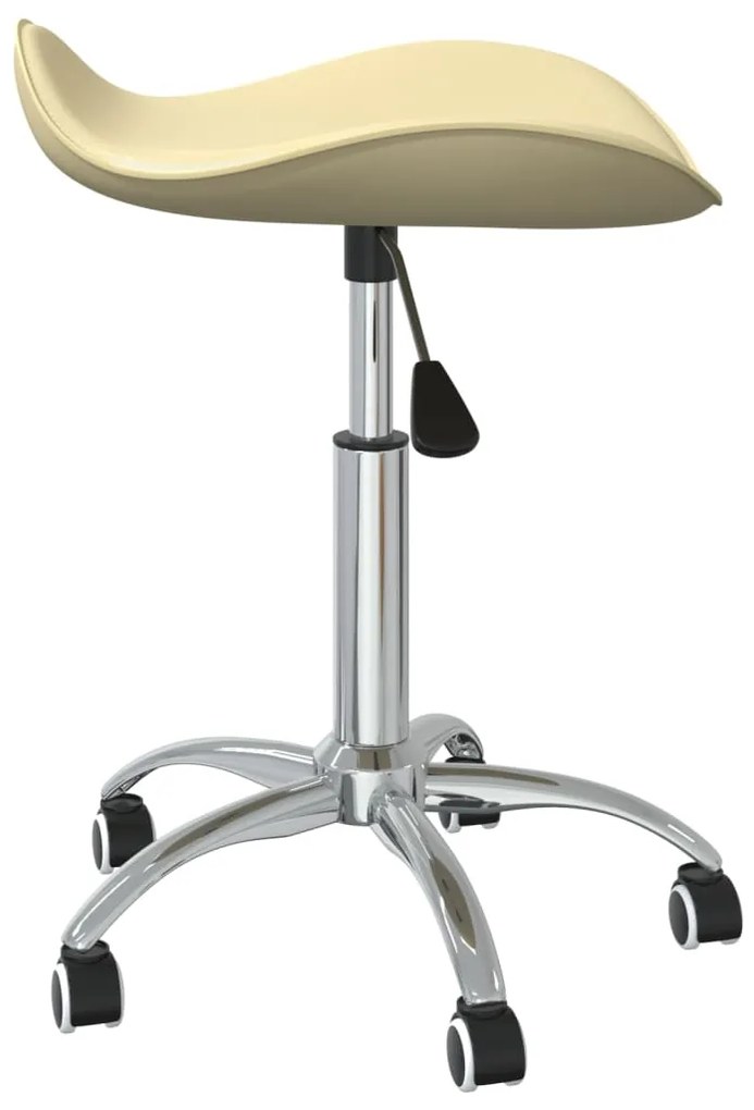 vidaXL Καρέκλα Τραπεζαρίας Περιστρεφόμενη Κρεμ από Συνθετικό Δέρμα