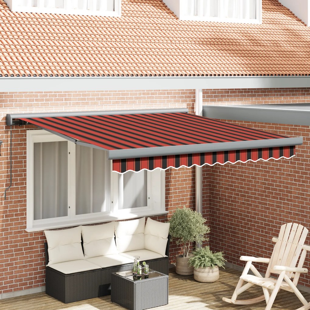 vidaXL Ανασυρόμενη Τέντα Πορτοκαλί και Καφέ 350x250 cm