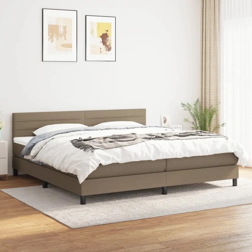 ΚΡΕΒΑΤΙ BOXSPRING ΜΕ ΣΤΡΩΜΑ TAUPE 200X200 ΕΚ. ΥΦΑΣΜΑΤΙΝΟ 3140165