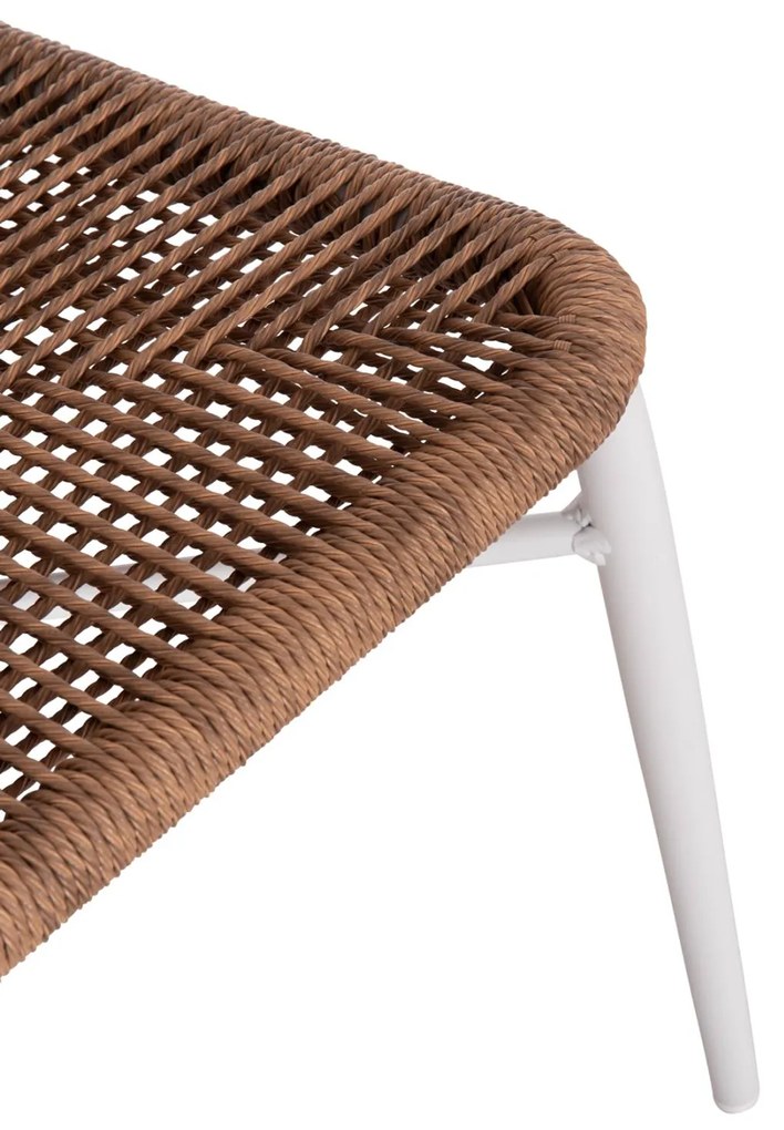 Καρέκλα LYNN C6267.02 Αλουμινίου Λευκή με P.E. Rattan Φυσικό 57x61x79Υ εκ. 57x61x79 εκ.