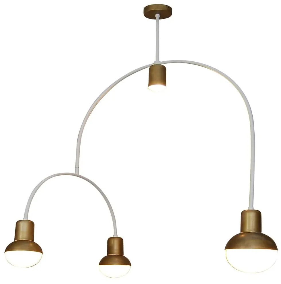 Φωτιστικό Οροφής Κρεμαστό Led HL-3523-4 77-3786 Christopher Old Bronze &amp; White  Homelighting Μέταλλο