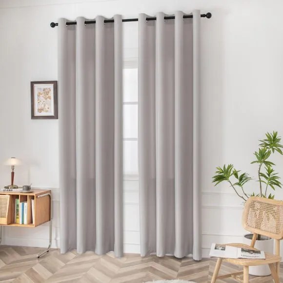 Beauty Home Ύφασμα κουρτίνας με το μέτρο μεσαίας σκίασης Effect Art 8443 Φ320 Ασημί