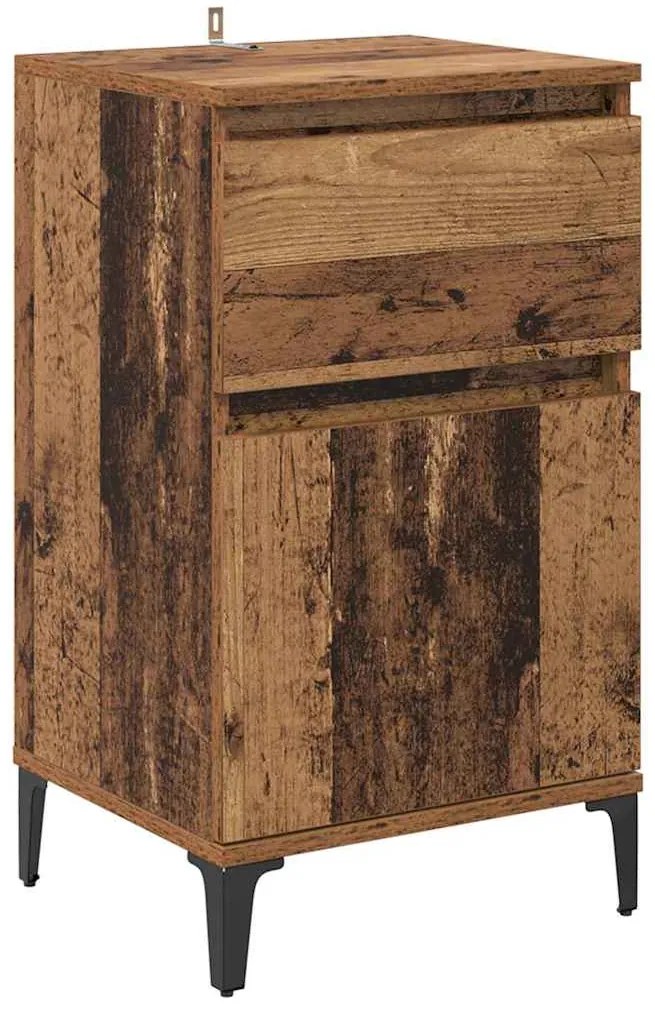 vidaXL Κομοδίνο 2 pcs Παλιό ξύλο 40 x 35 x 70 εκ. Επεξεργασμένο ξύλο