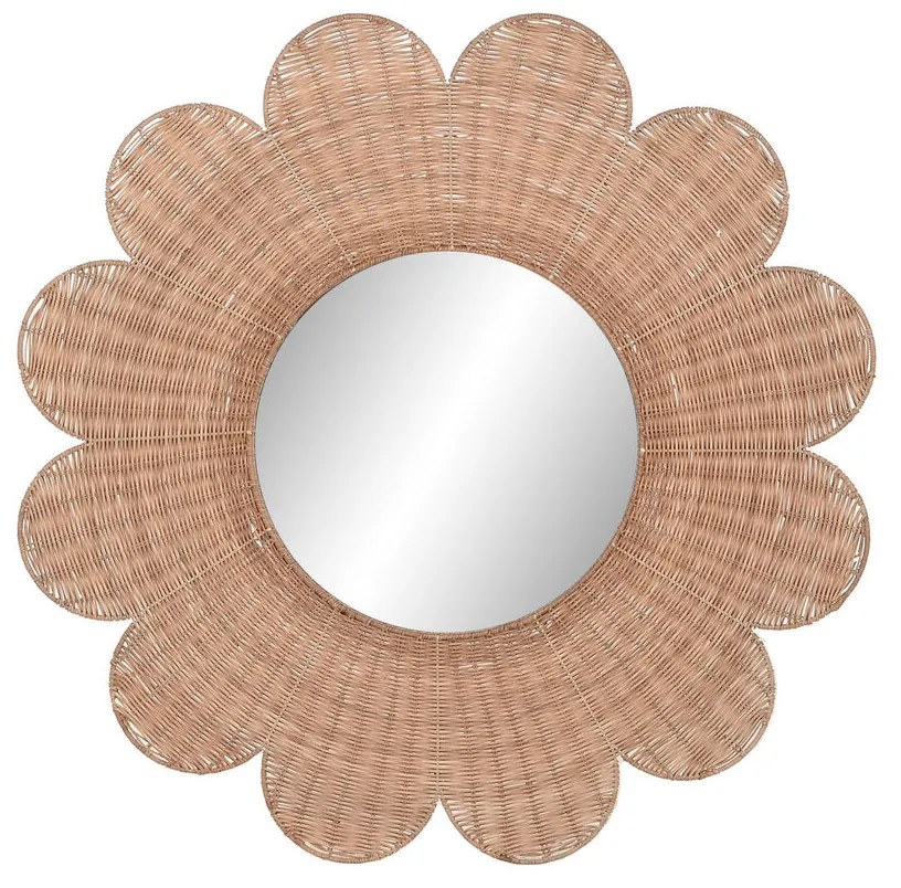 Τοίχο καθρέφτη Home ESPRIT Καφέ Φυσικό Τροπικό 98 x 1 x 98 cm