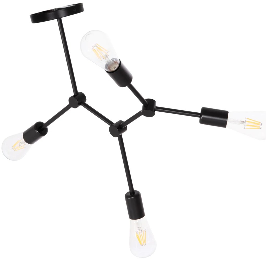 ΦΩΤΙΣΤΙΚΟ ΟΡΟΦΗΣ 4-ΦΩΤΟ LIGHTY HM7405.11 ΜΕΤΑΛΛΟ ΣΕ ΜΑΥΡΟ 57x5x52Υεκ.