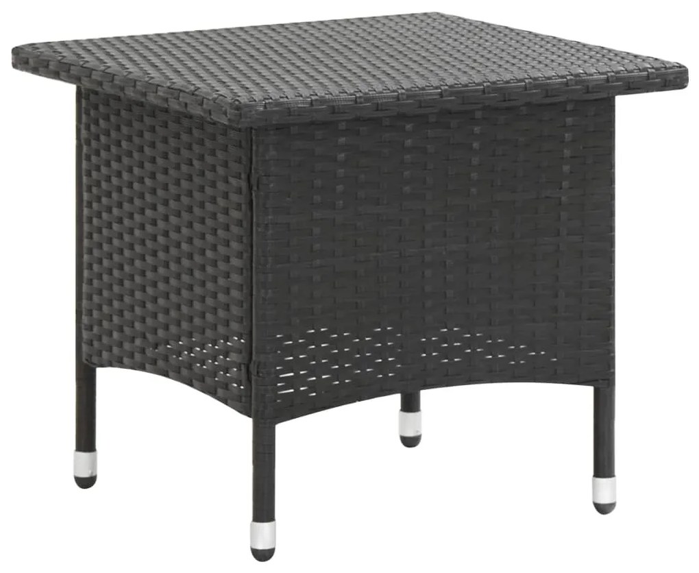 vidaXL Τραπέζι Κήπου Μαύρο 50 x 50 x 47 εκ. από Συνθετικό Ρατάν