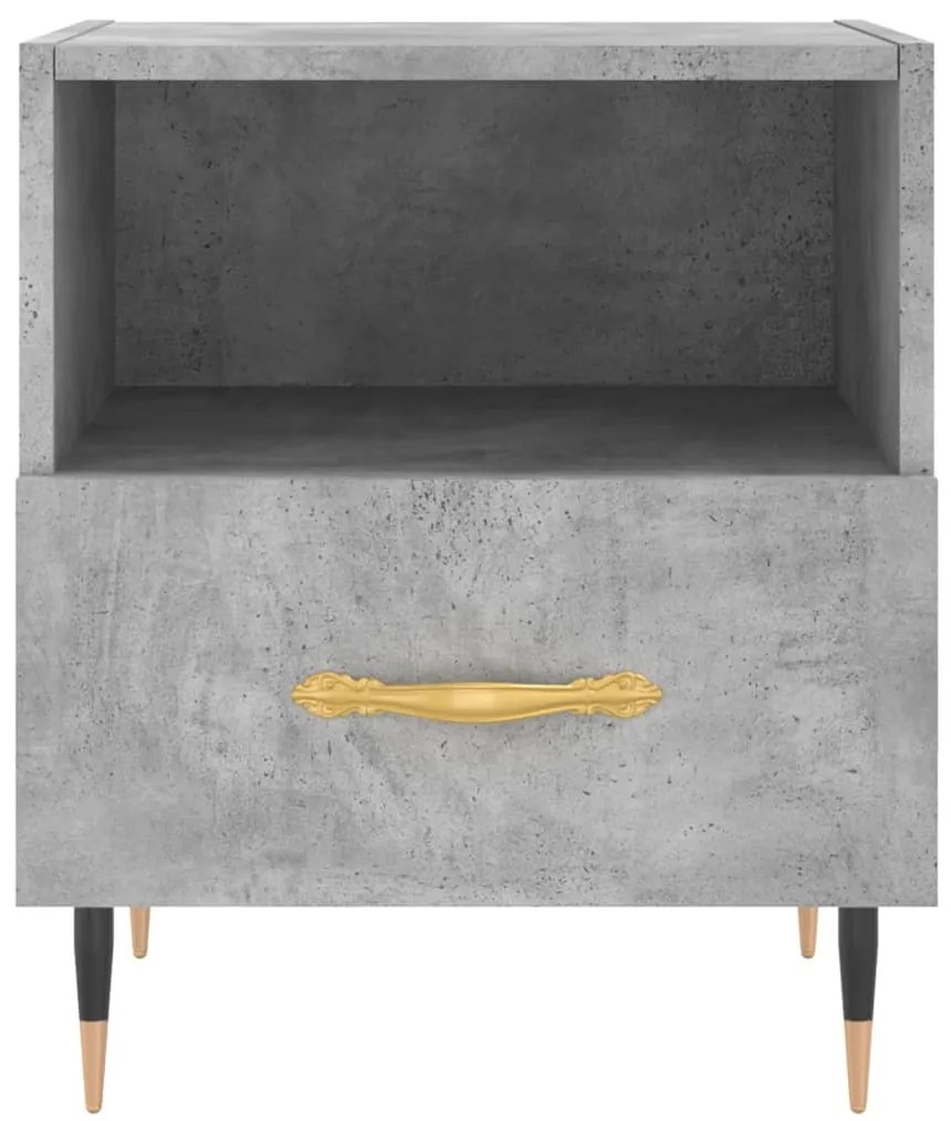 vidaXL Κομοδίνα 2 τεμ. Γκρι Σκυροδεμ. 40 x 35 x 47,5 εκ. Επεξεργ. Ξύλο