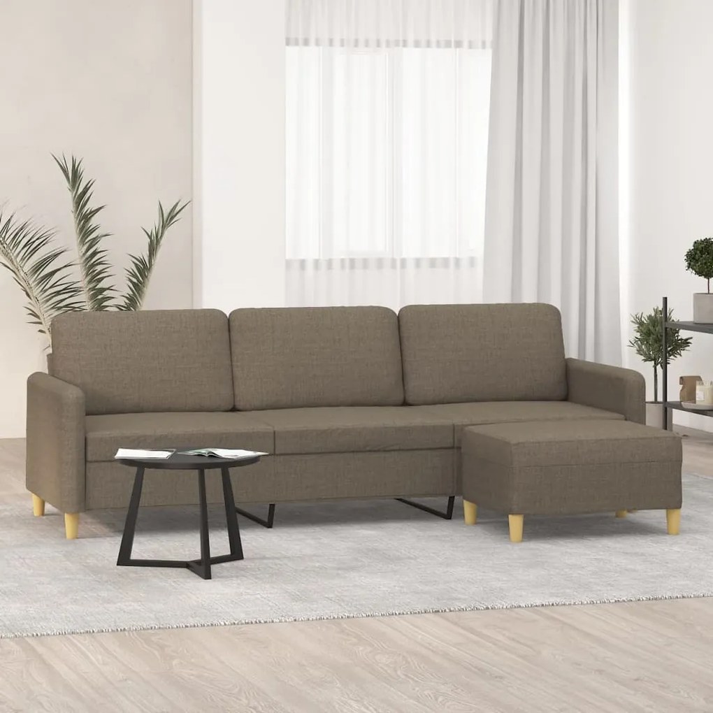 vidaXL Καναπές Τριθέσιος Taupe 180 εκ. Υφασμάτινος με Υποπόδιο