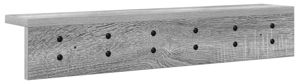 vidaXL Τοίχου Κρεμάστρα με ράφι Γκρι sonoma 60 x 10.5 x 10.5 εκ