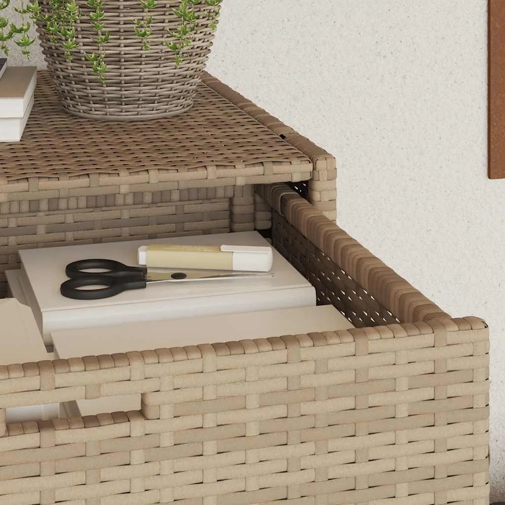 vidaXL Ντουλάπι Αποθήκευσης Κήπου Beige 55x55x111 εκ. Συνθετικό Ρατάν