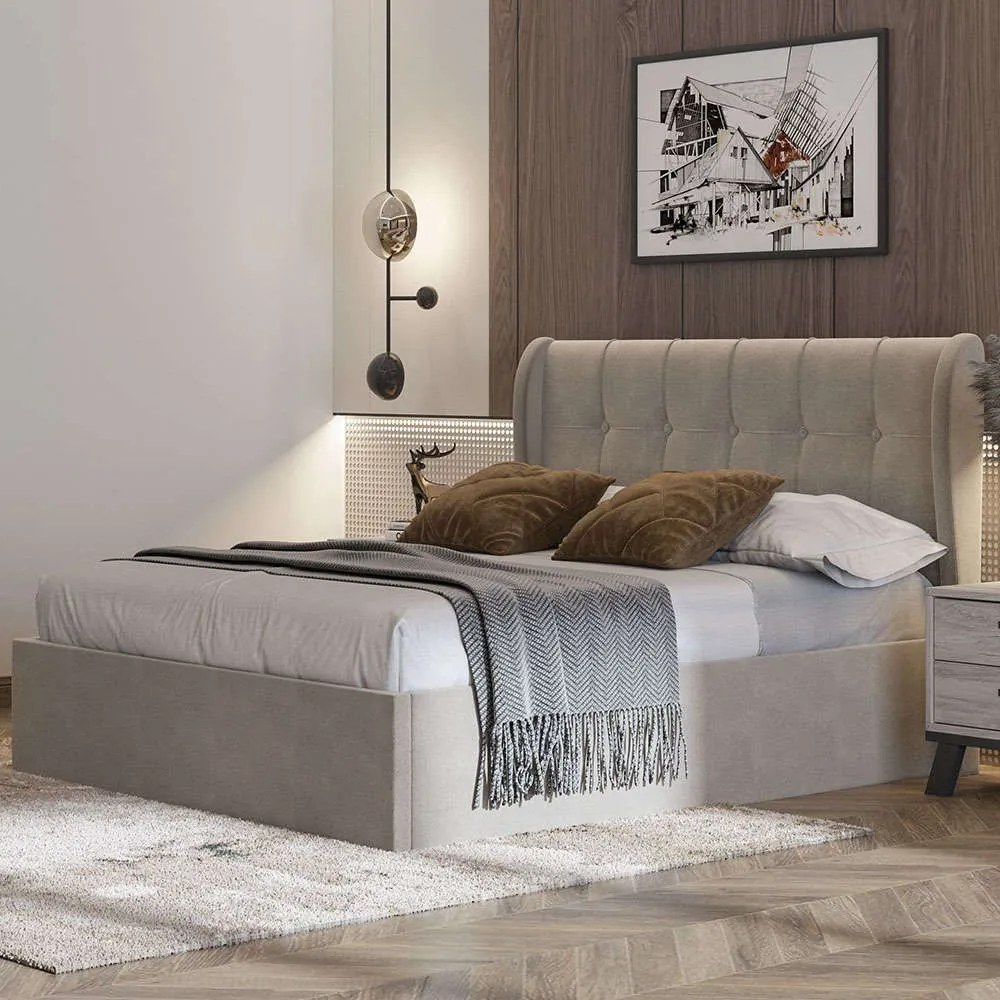 Κρεβάτι Nο84 Διπλό 150x200x120cm Ecru Διπλό