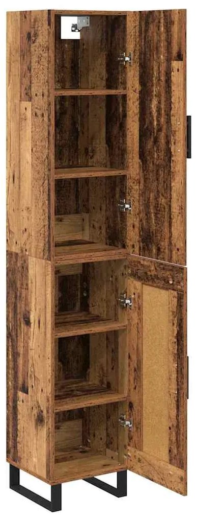 vidaXL Highboard Παλιό Ξύλο 34,5 x 34 x 180 εκ. Επεξεργασμένο ξύλο