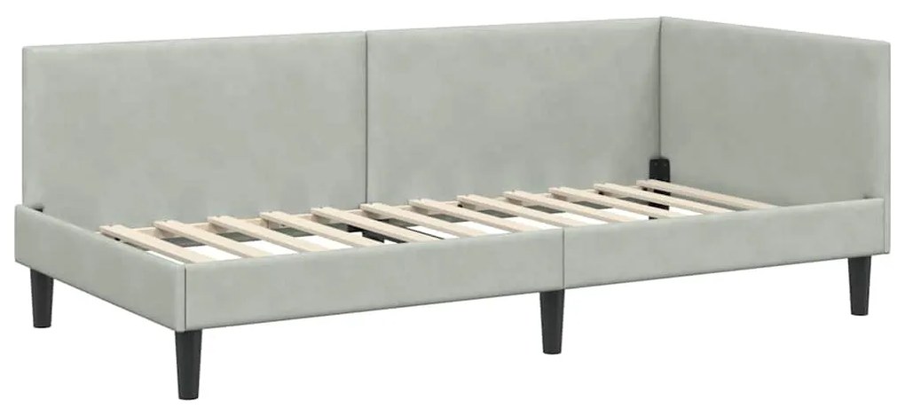 vidaXL Κρεβάτι Γωνίας με κεφαλάρι Ανοιχτό γκρι 100 εκ x 200 εκ