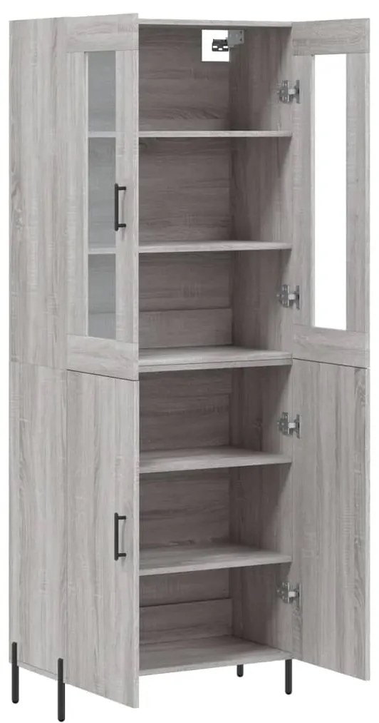 vidaXL Ντουλάπι Γκρι Sonoma 69,5 x 34 x 180 εκ. Επεξεργασμένο Ξύλο