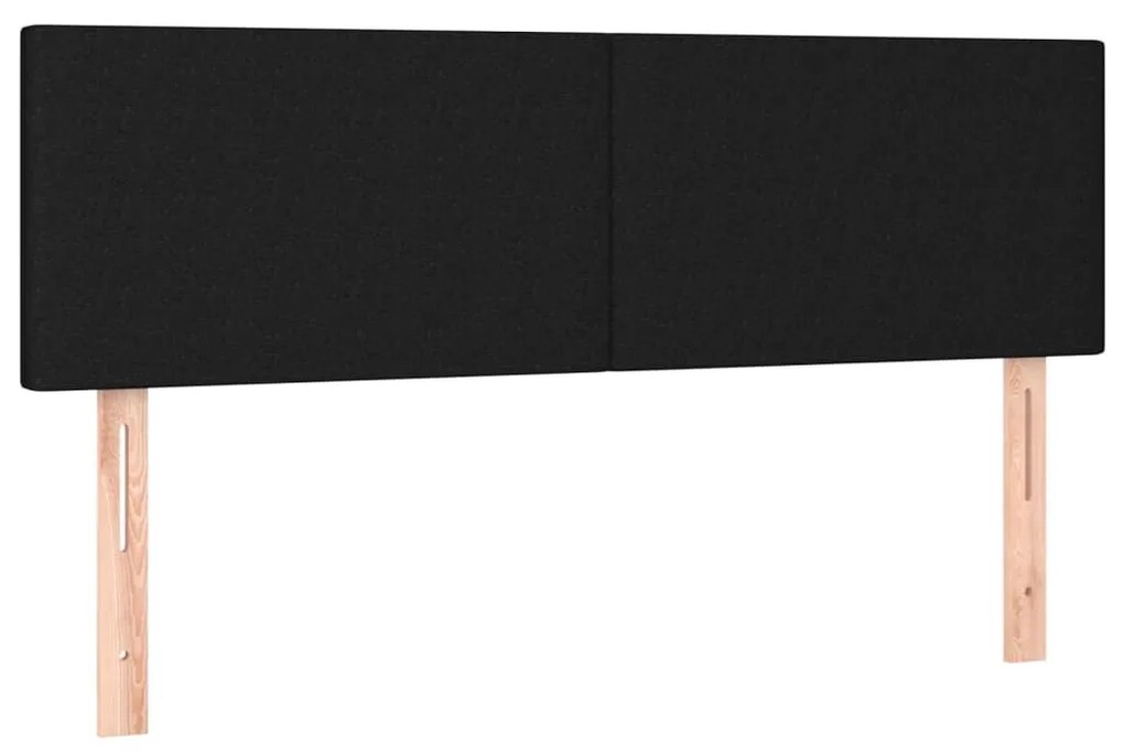 Κεφαλάρι Κρεβατιού LED Μαύρο 144x5x78/88 εκ. Υφασμάτινο - Μαύρο