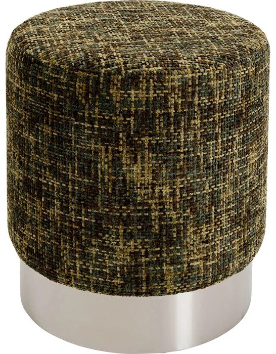 Σκαμπό Berry High Ύφασμα Πράσινο 39x39x47εκ. - Ασημί