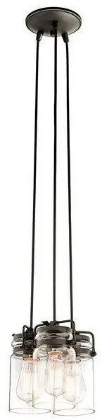 Κρεμαστό Φωτιστικό Οροφής 3xE27 Brinley Elstead Lighting-KL-BRINLEY3-OZ-Μπρονζέ KL-BRINLEY3-OZ