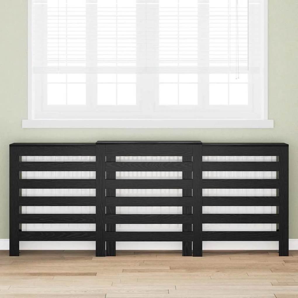 vidaXL Καπάκι Καλοριφέρ Μαύρη Οξυά 205 x 21.5 x 83.5 cm