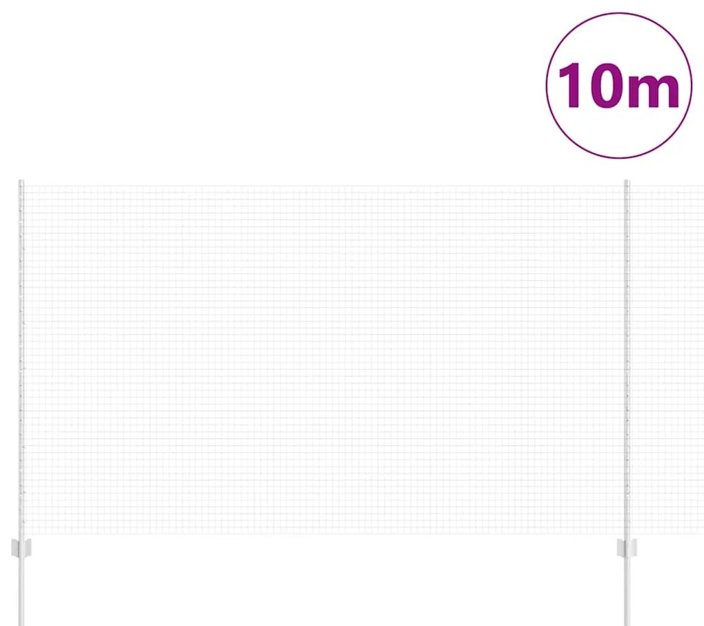 vidaXL Φράχτης με Στήλες. Ασημί 1.4 x 10 m Ατσάλι