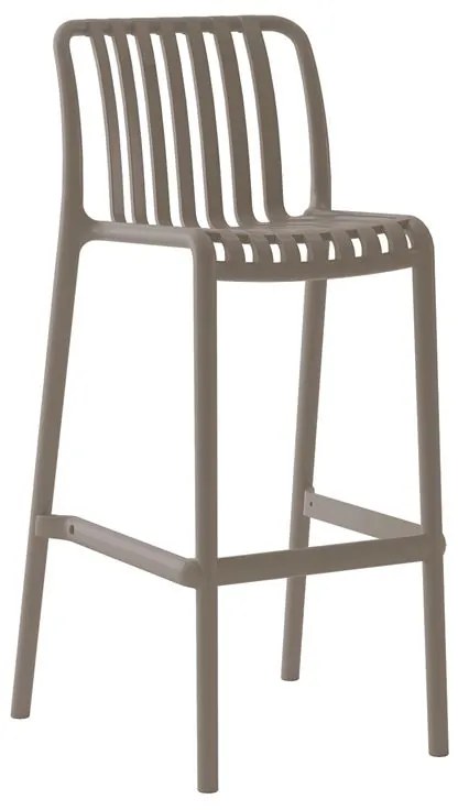 WOODWELL MODA Σκαμπό Bar Στοιβαζόμενο PP - UV Protection, Απόχρωση Mocha 48x47x75/102cm Ε3802,30