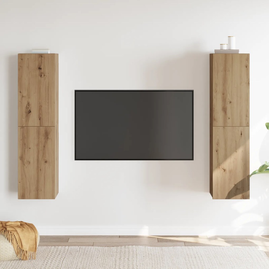 vidaXL Σετ επίπλου τηλεόρασης 4 pcs artisan δρυς 30.5 x 30 x 60 εκ.