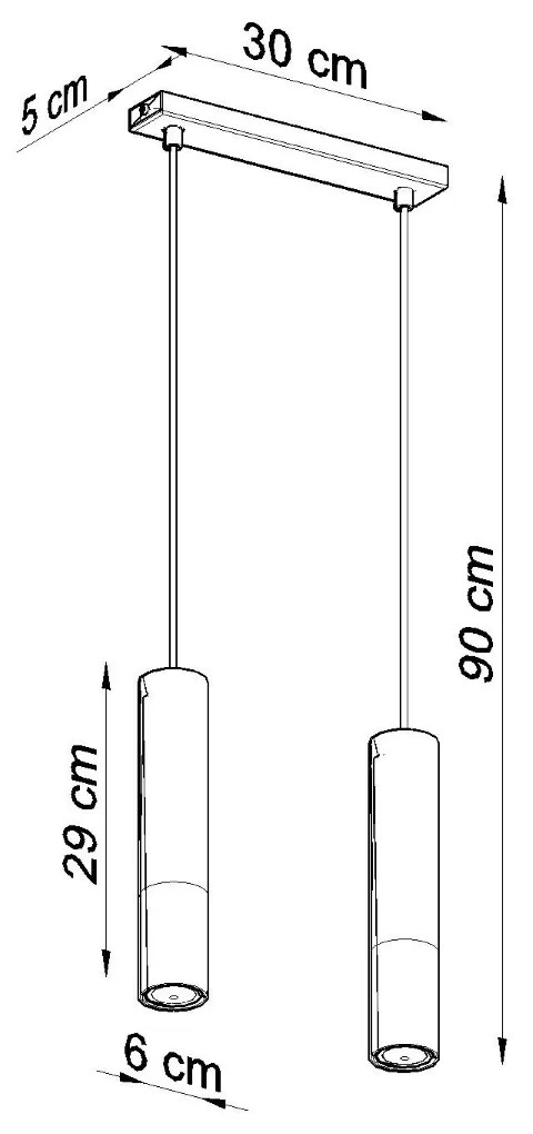 Sollux Κρεμαστό φωτιστικό Loopez 2,ατσάλι, 2xGU10/40w,μαύρο,χρωμίου