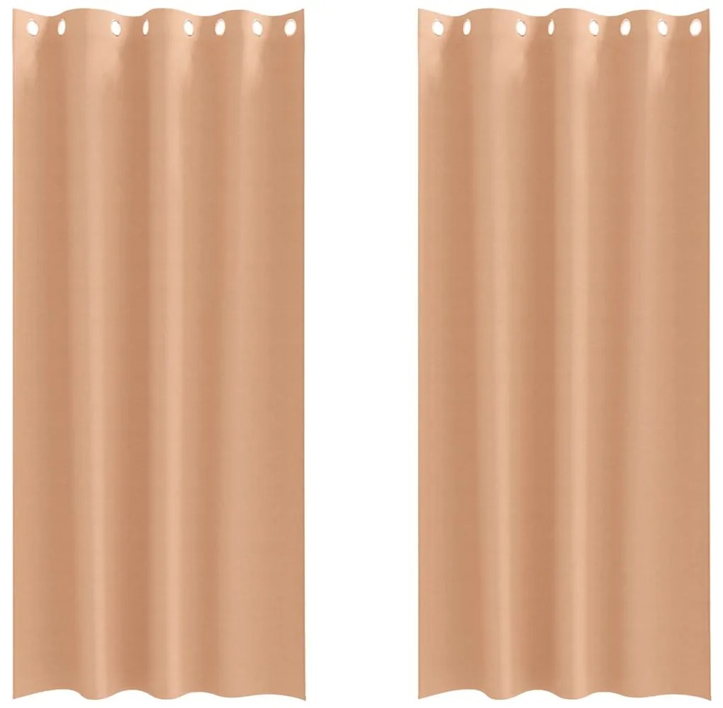vidaXL Κουρτίνες 2 pcs Ανοιχτό καφέ 245x140εκ. Πολυεστέρας