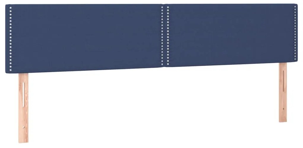 vidaXL Κρεβάτι Boxspring με Στρώμα &amp; LED Μπλε 200x200 εκ. Υφασμάτινο