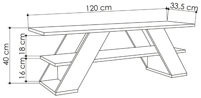 Έπιπλο τηλεόρασης Farfalla Megapap χρώμα sandstone 120x33,5x40εκ.