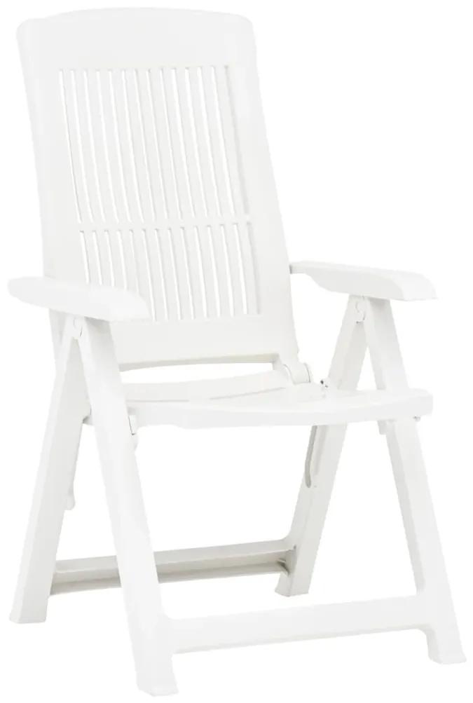 Καρέκλες Κήπου Ανακλινόμενες 2 τεμ. Λευκές Πλαστικές - Λευκό