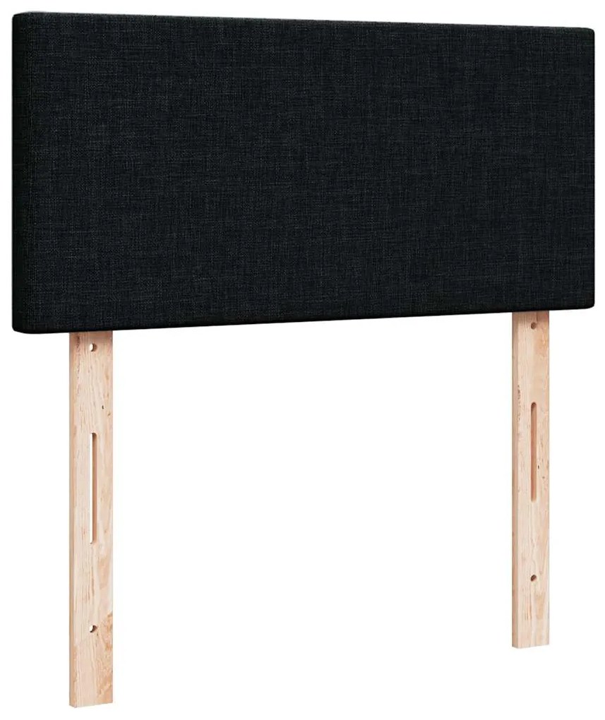 vidaXL Κρεβάτι Boxspring με Στρώμα Μαύρο 100 x 200 εκ. Υφασμάτινο