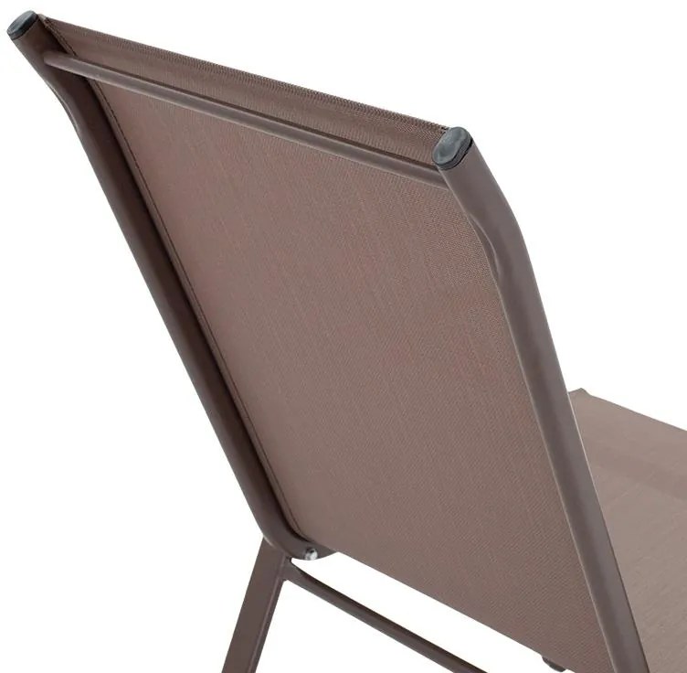 Καρέκλα - Πολυθρόνα Calan μέταλλο σκούρo καφέ-textilene καφέ 54x74x91 εκ.