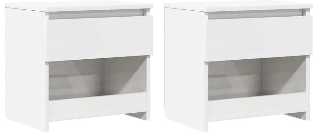 vidaXL Κομοδίνα 2 τεμ. Γυαλιστερό Λευκό 40 x 30 x 39 εκ. Επεξ. Ξύλο