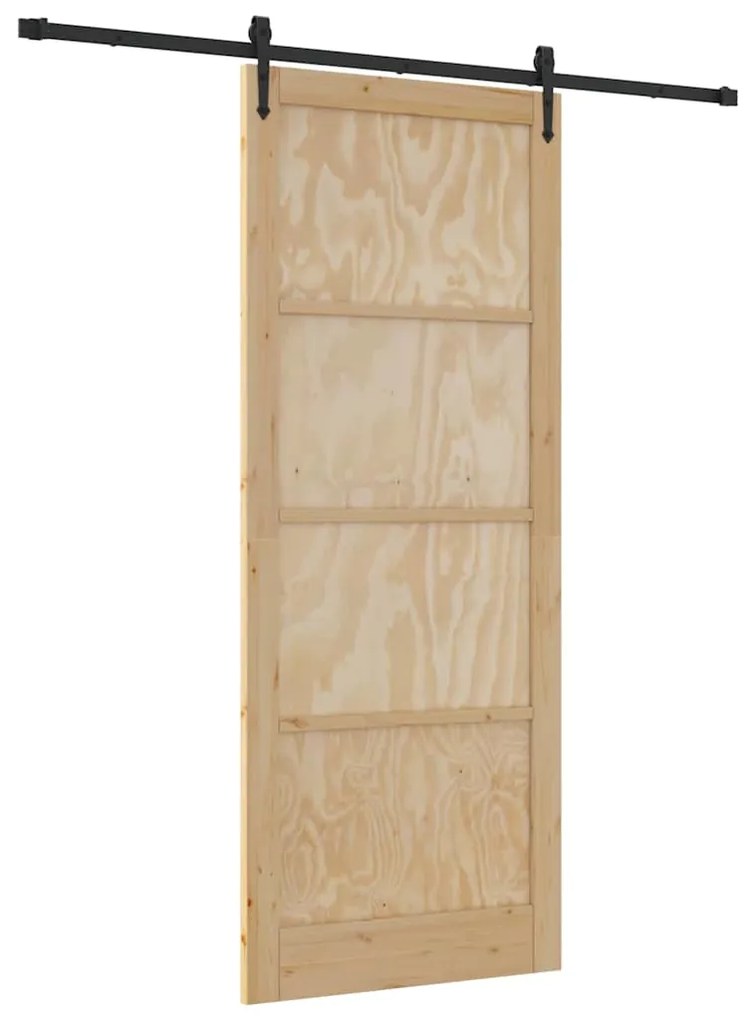 vidaXL Συρόμενη Πόρτα ORKDAL Καφέ 93 x 232 εκ. Μασίφ ξύλο πεύκου