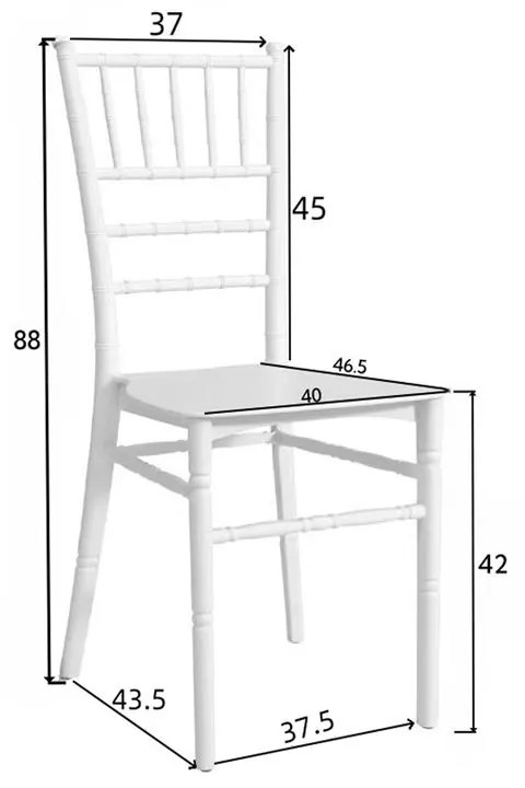 Καρέκλα Tiffany pp σε λευκή απόχρωση 42x40x89εκ 42x40x89 εκ.